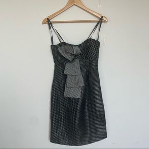 Strapless Little Black Dress with ribbon and back zip up